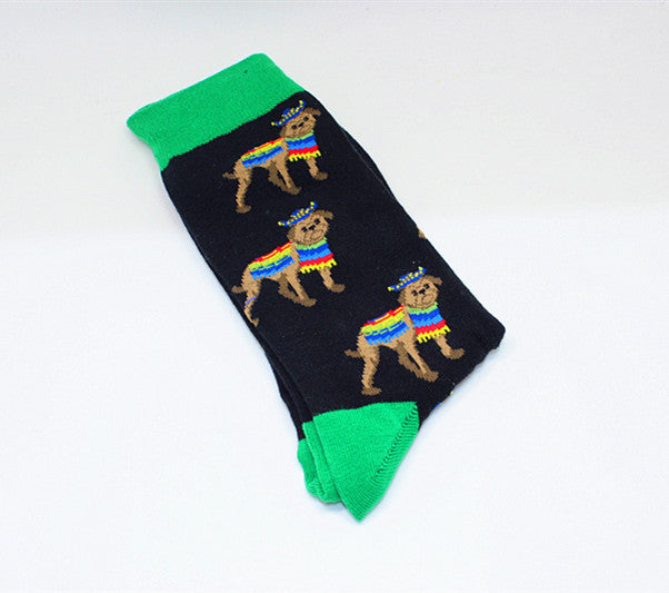 Harajuku Happy Men socks Funny Mens Sloth Sock Women animal fox chili Moustache sloths Novelty Sock combed cotton funny Socks