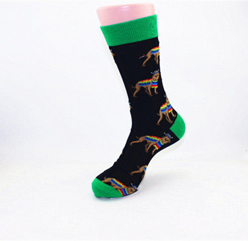 Harajuku Happy Men socks Funny Mens Sloth Sock Women animal fox chili Moustache sloths Novelty Sock combed cotton funny Socks