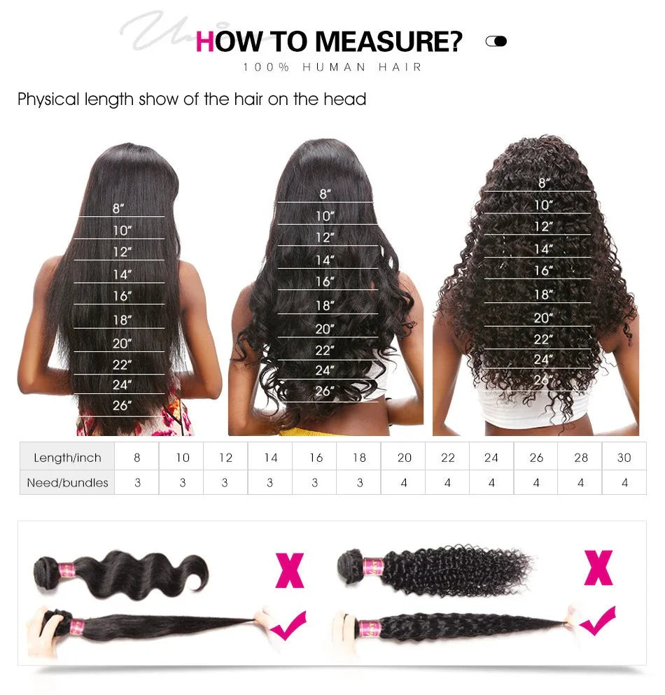 UNICE Hair Body Wave Bundles With 5X5 HD Lace Closure Human Hair Bundles With 4X4 Lace Closure 8-30 Inch Human Hair Weave Bundle