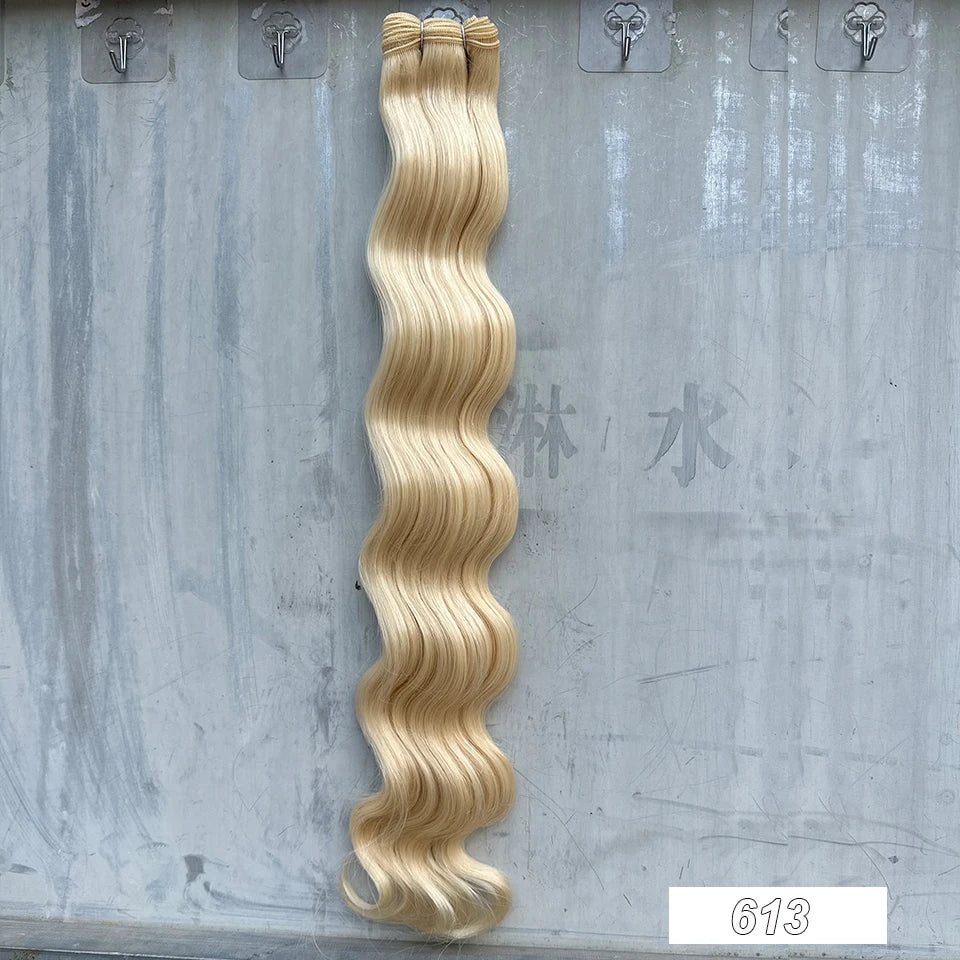 30Inches 200grams Orange Light Brown 12# M888# Body Wave Hair Weave Bundles Blond 27/613 White High Temperature Synthetic Hair