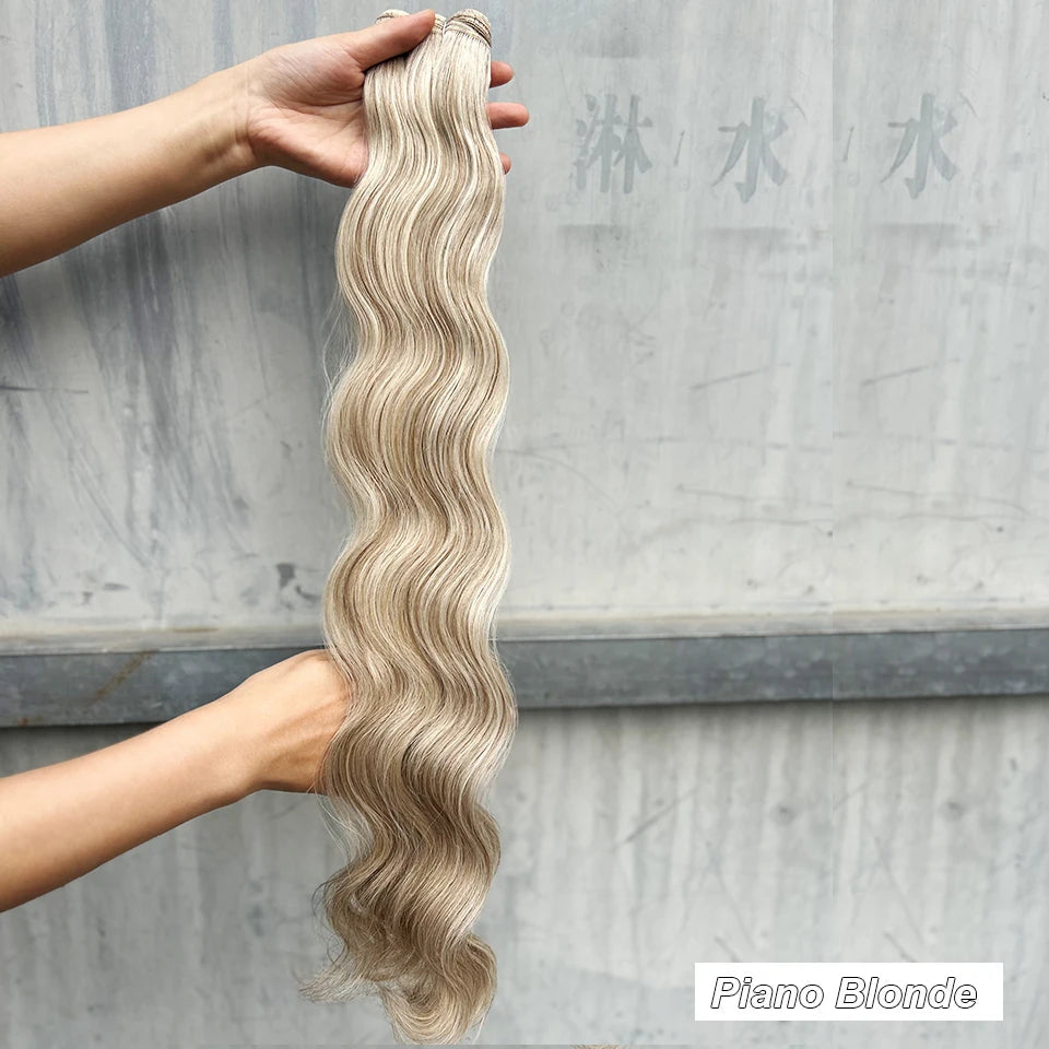 30Inches 200grams Orange Light Brown 12# M888# Body Wave Hair Weave Bundles Blond 27/613 White High Temperature Synthetic Hair