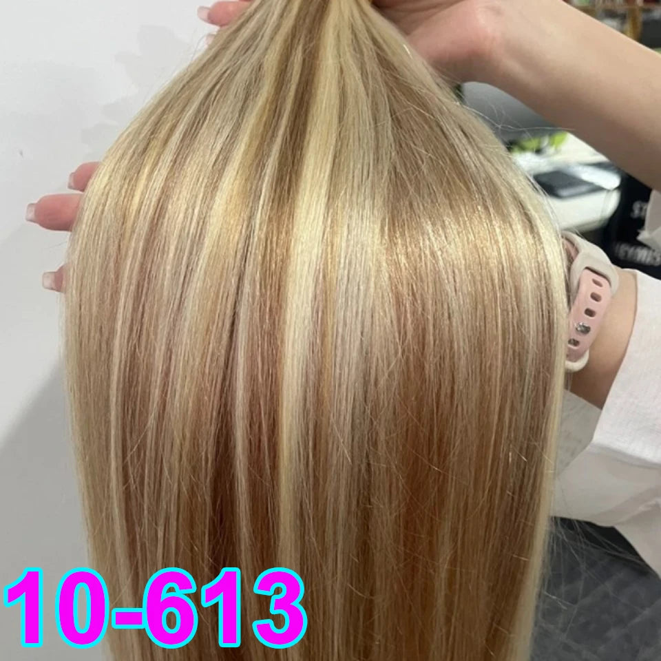 613 Striaght Human Hair No Weft 100% Virgin Bundles Highlight Original Bulk Extensions Russian Natural Unprocessed Blonde hair