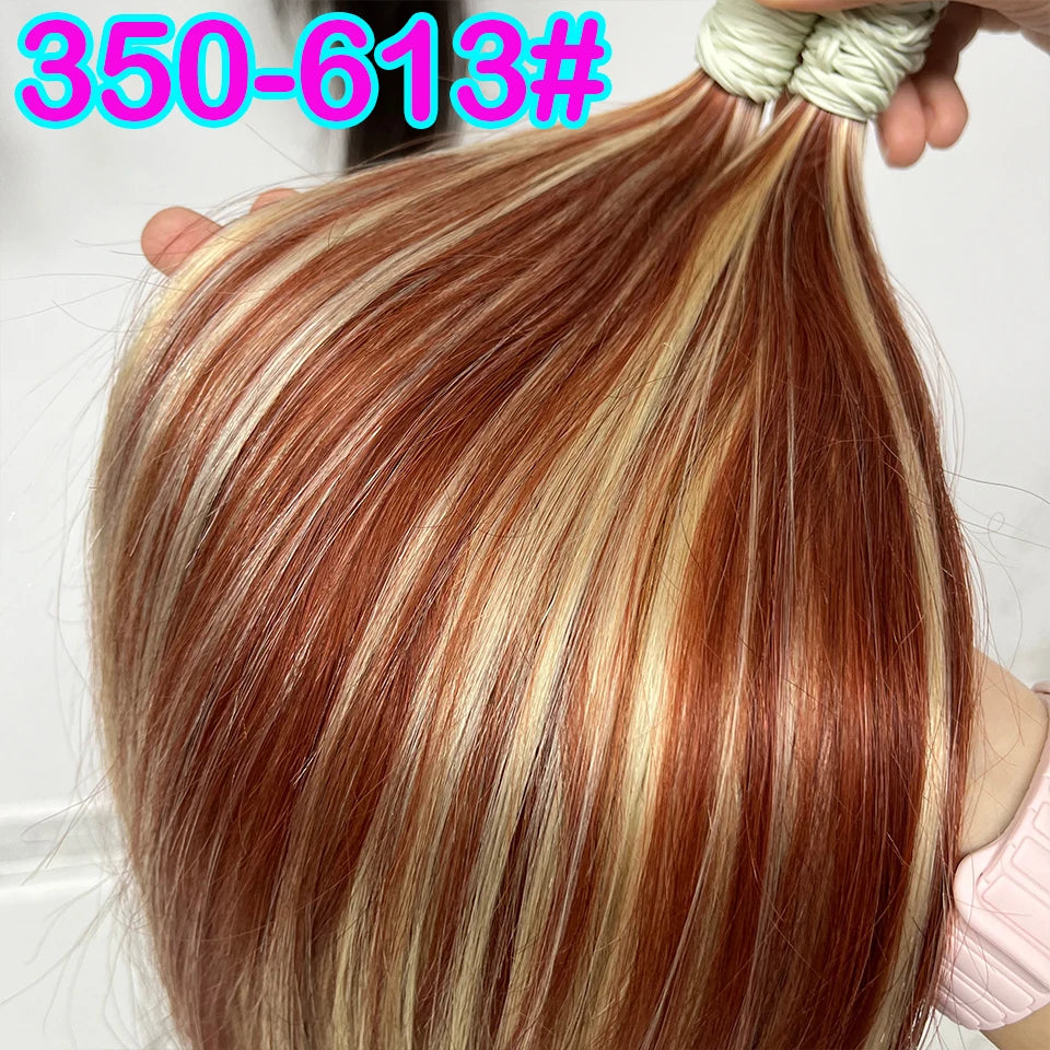 613 Striaght Human Hair No Weft 100% Virgin Bundles Highlight Original Bulk Extensions Russian Natural Unprocessed Blonde hair