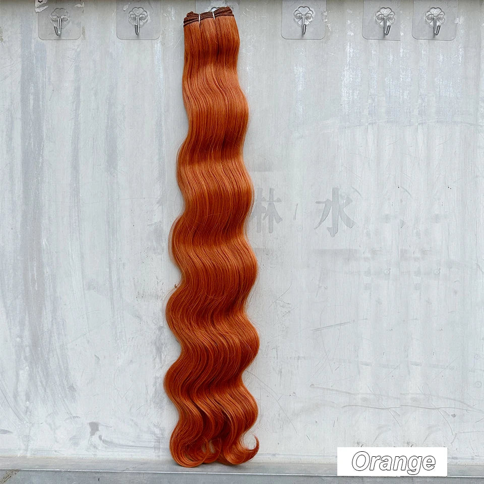 30Inches 200grams Orange Light Brown 12# M888# Body Wave Hair Weave Bundles Blond 27/613 White High Temperature Synthetic Hair
