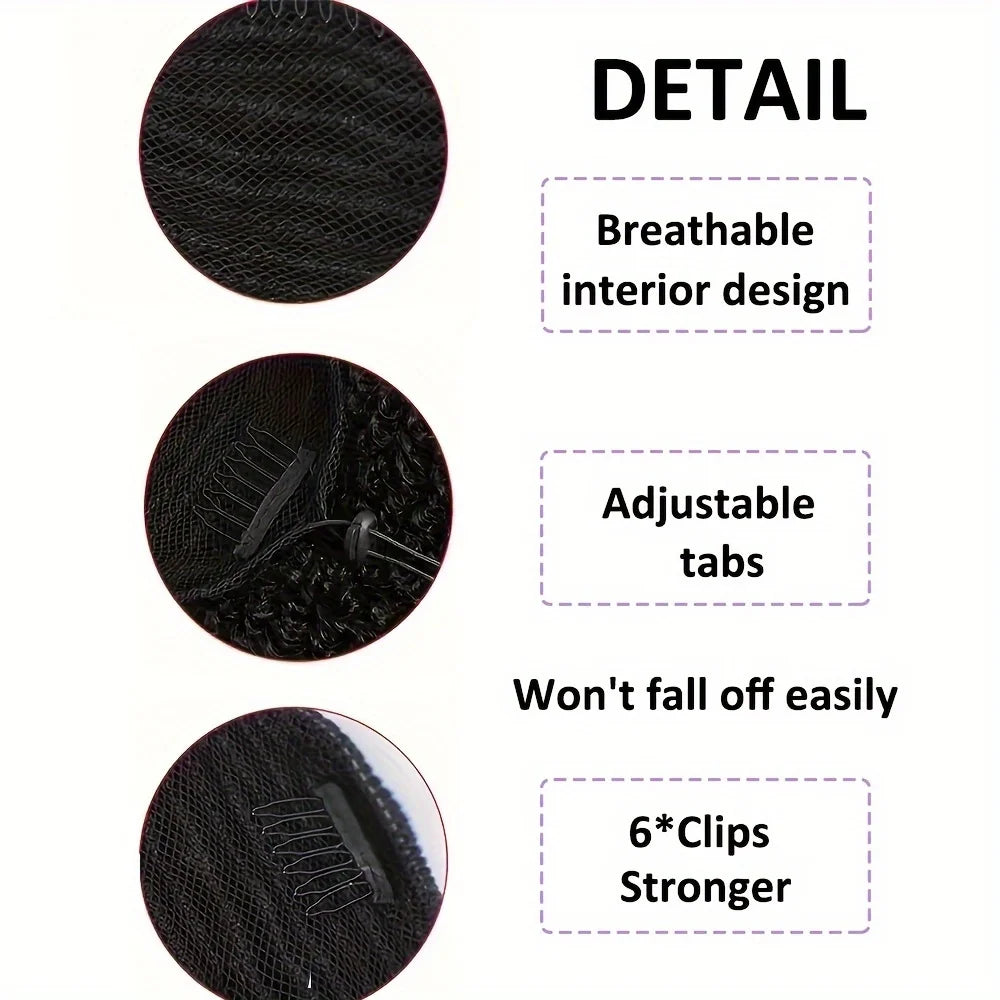 Straight Ponytail 100% Real Human Hair Drawstring Ponytail Clip In Hair Extensions Brazilian Virgin Natural Black Clips Ponytail