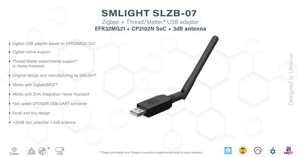 SMLIGHT SLZB-07/07p7/MG24/07p10 Zigbee 3.0 Smallest Thread/Matter USB Adapter Works With Zigbee2MQTT, Home Assistant, ZHA