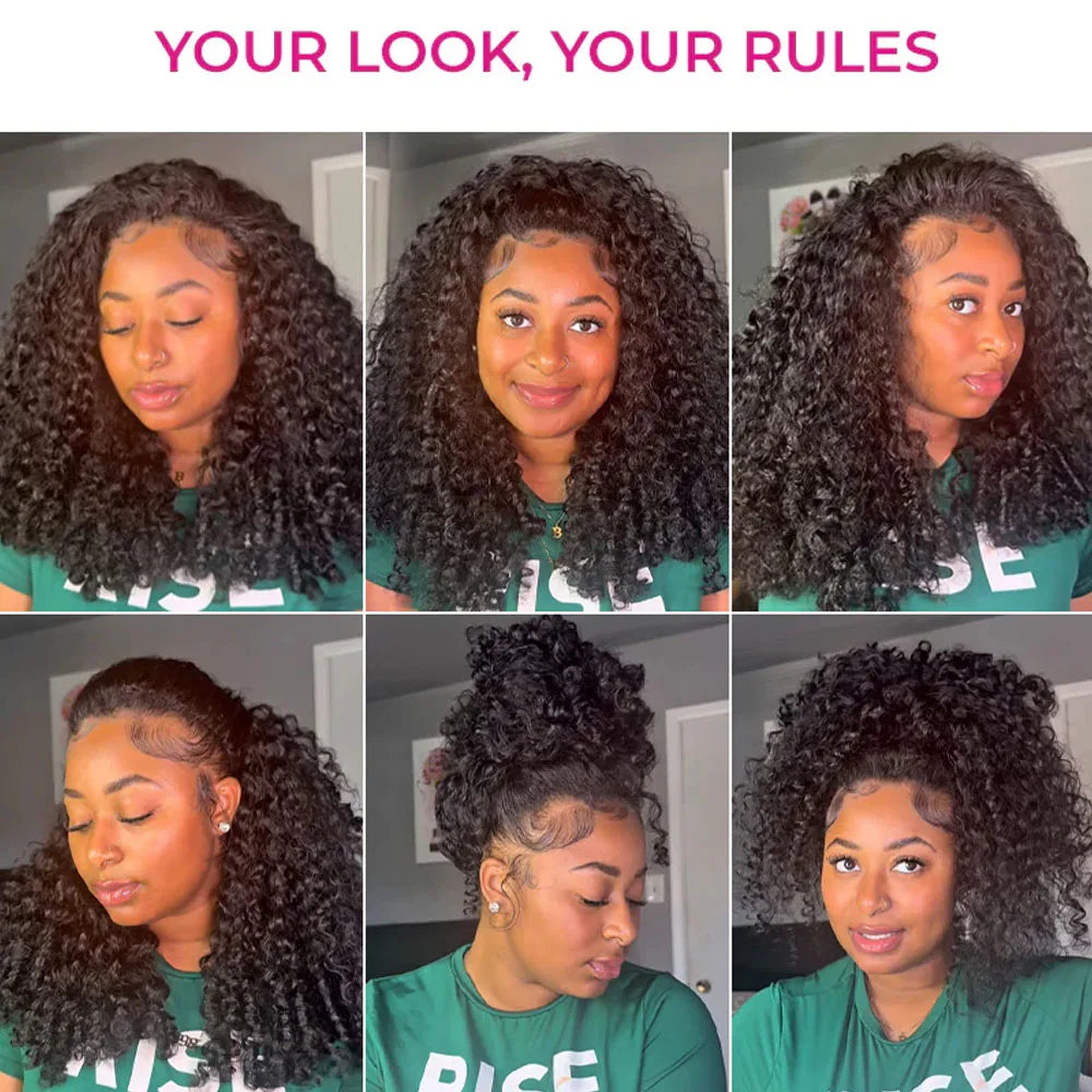 Vietnamese Burmese Curly Half Glueless Wigs Clip Ins Flip Over 3 IN 1 Burmese Curly Half Wig With Drawstring 100% Human Hair Wig