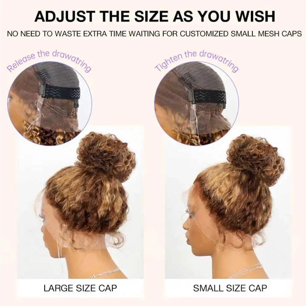 Water Wave 30 32 36Inch Invisible Strap 360 Full Lace Front Wig Chocolate Brown Deep Wave Frontal Wig Glueless Wig Human Hair