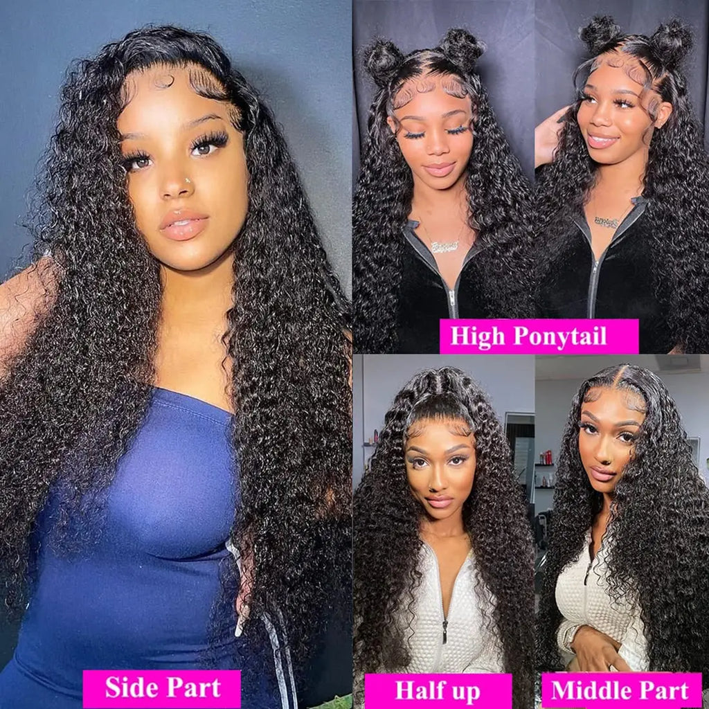 Curly Lace Front Wig Human Hair 13x4 13x6 Deep Wave Lace Frontal Wig 6x4 5x5 Glueless Transparent Pre Cut Lace Wigs 210 Density