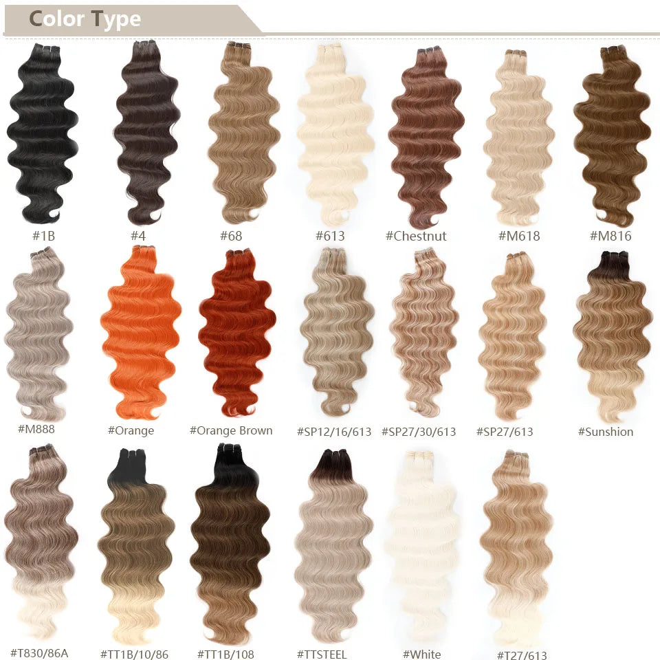 30Inches 200grams Orange Light Brown 12# M888# Body Wave Hair Weave Bundles Blond 27/613 White High Temperature Synthetic Hair