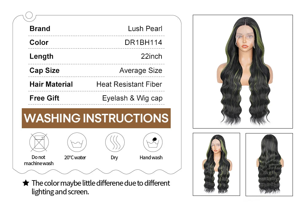 Black With Red Highlight Wig Synthetic Lace Front Wig 13X4 Pre plucked Hairline With BabyHairWomen's Wig with Density Lace Front