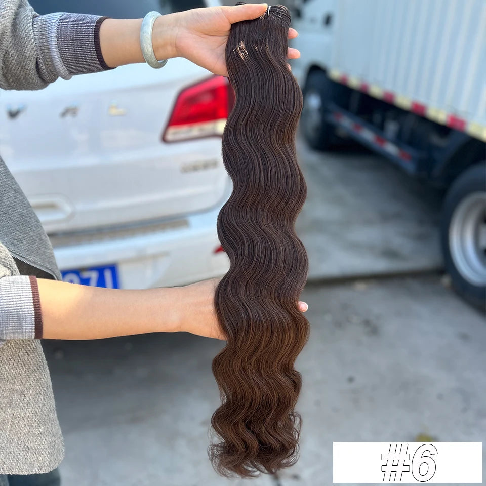 30Inches 200grams Orange Light Brown 12# M888# Body Wave Hair Weave Bundles Blond 27/613 White High Temperature Synthetic Hair
