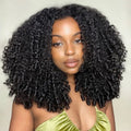 Vietnamese Burmese Curly Half Glueless Wigs Clip Ins Flip Over 3 IN 1 Burmese Curly Half Wig With Drawstring 100% Human Hair Wig