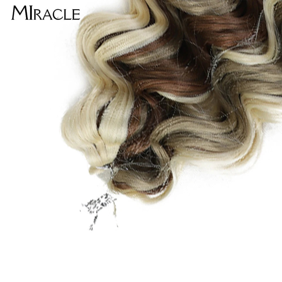 MIRACLE Crochet Hair Extensions 30 Inch 70CM Deep Wave Braiding Hair Bundles Synthetic Crochet Braids Hair Water Wave Fake Hair