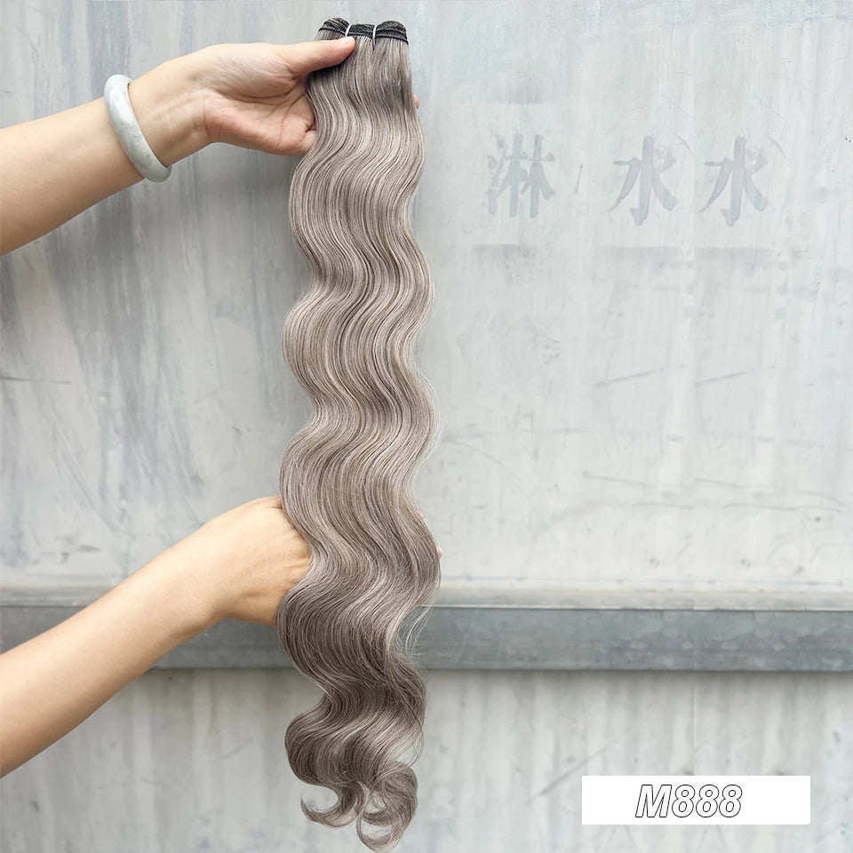30Inches 200grams Orange Light Brown 12# M888# Body Wave Hair Weave Bundles Blond 27/613 White High Temperature Synthetic Hair