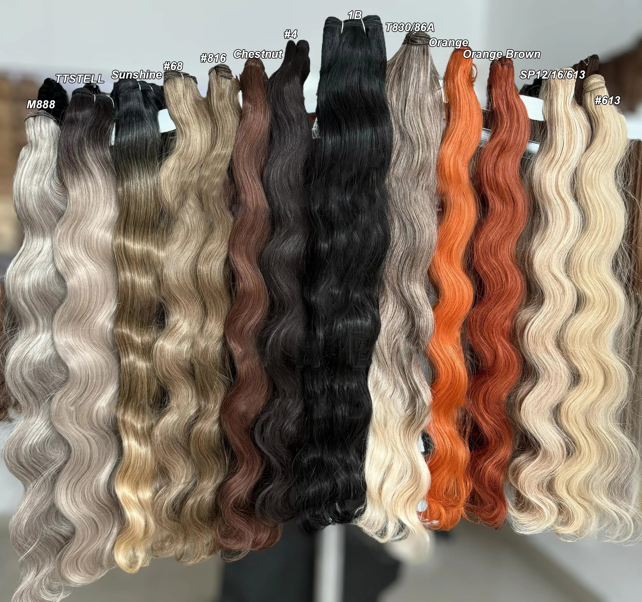 30Inches 200grams Orange Light Brown 12# M888# Body Wave Hair Weave Bundles Blond 27/613 White High Temperature Synthetic Hair