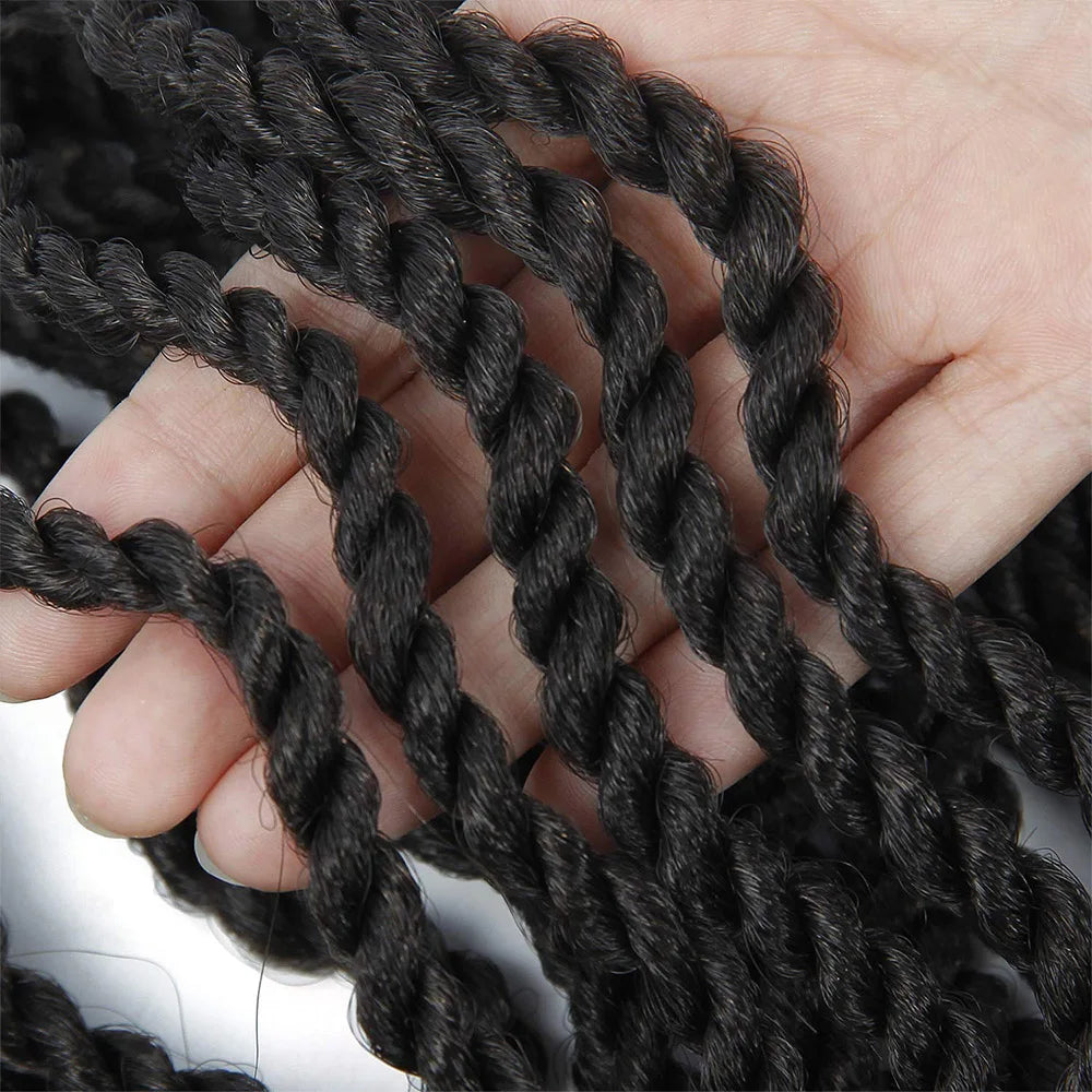 16 Inch Wavy Senegalese Twists Crochet Braiding Hair Extension Ombre 99J Synthetic Crochet Braids Hair with Curly Ends for Women