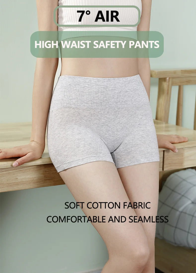 Flarixa 2 IN 1 High Waist Seamless Women Safety Shorts Hips Lift Women's Panties Cotton Boxer Under the Skirt Female Underwear
