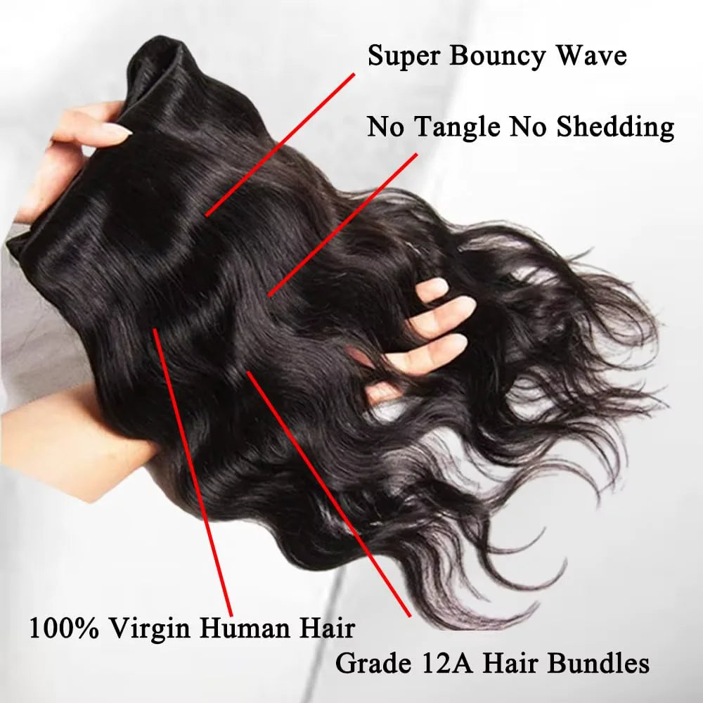 Body Wave 30 32 Inch Brazilian Remy 100% Human Hair Bundles   Brazilian Water Wave Human Hair Extensions 2 3 4 Bundles Deal