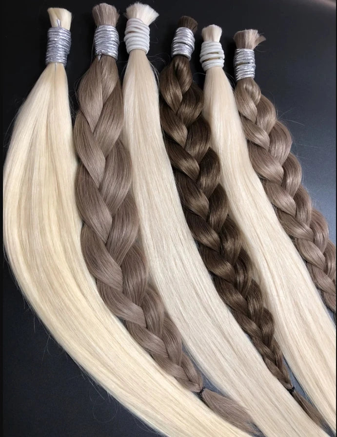 613 Striaght Human Hair No Weft 100% Virgin Bundles Highlight Original Bulk Extensions Russian Natural Unprocessed Blonde hair