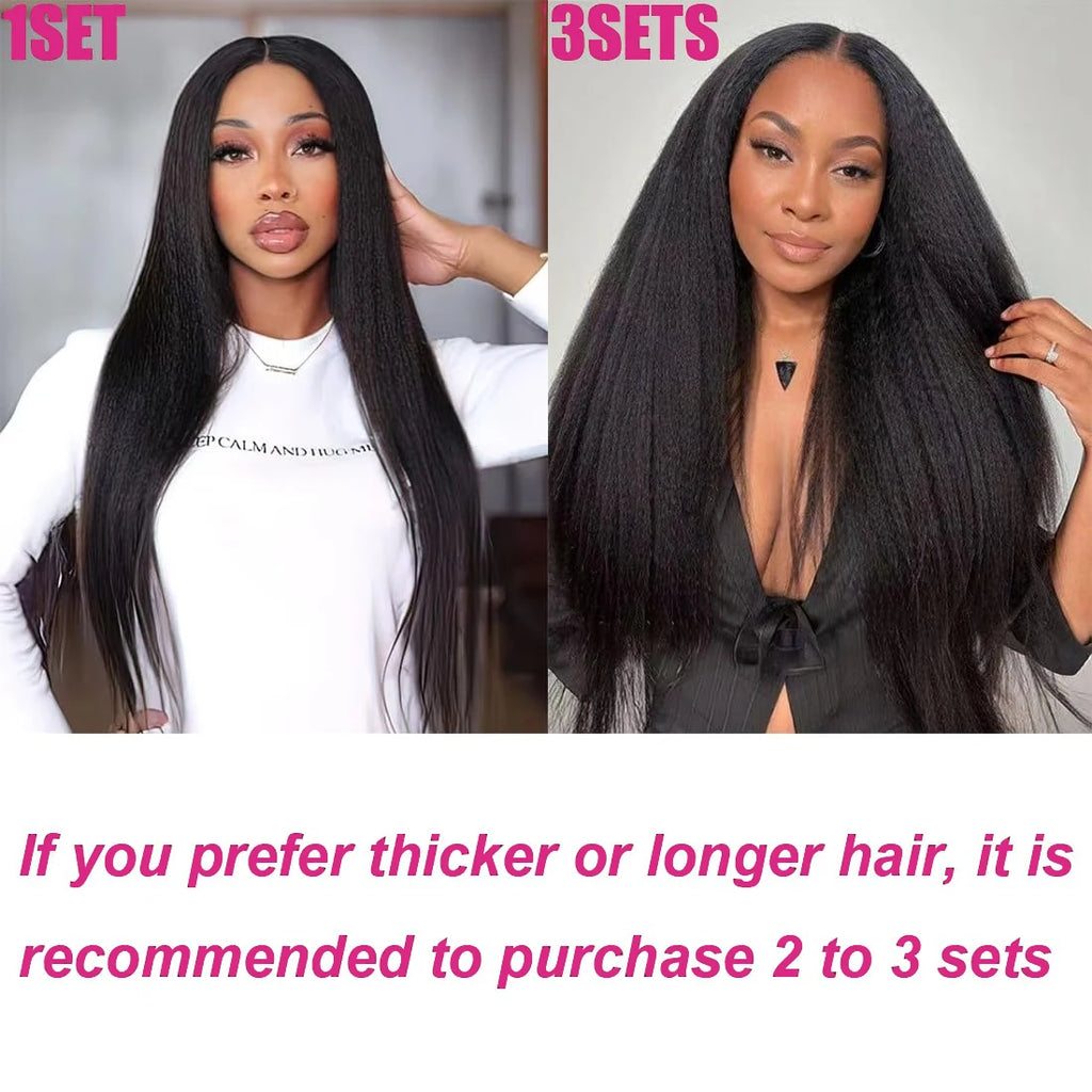 Seamless Kinky Straight Clip In Hair Extensions Brazilian Virgin Human Hair Extensions 8Pcs Clip Ins Human Hair With 18 Clips