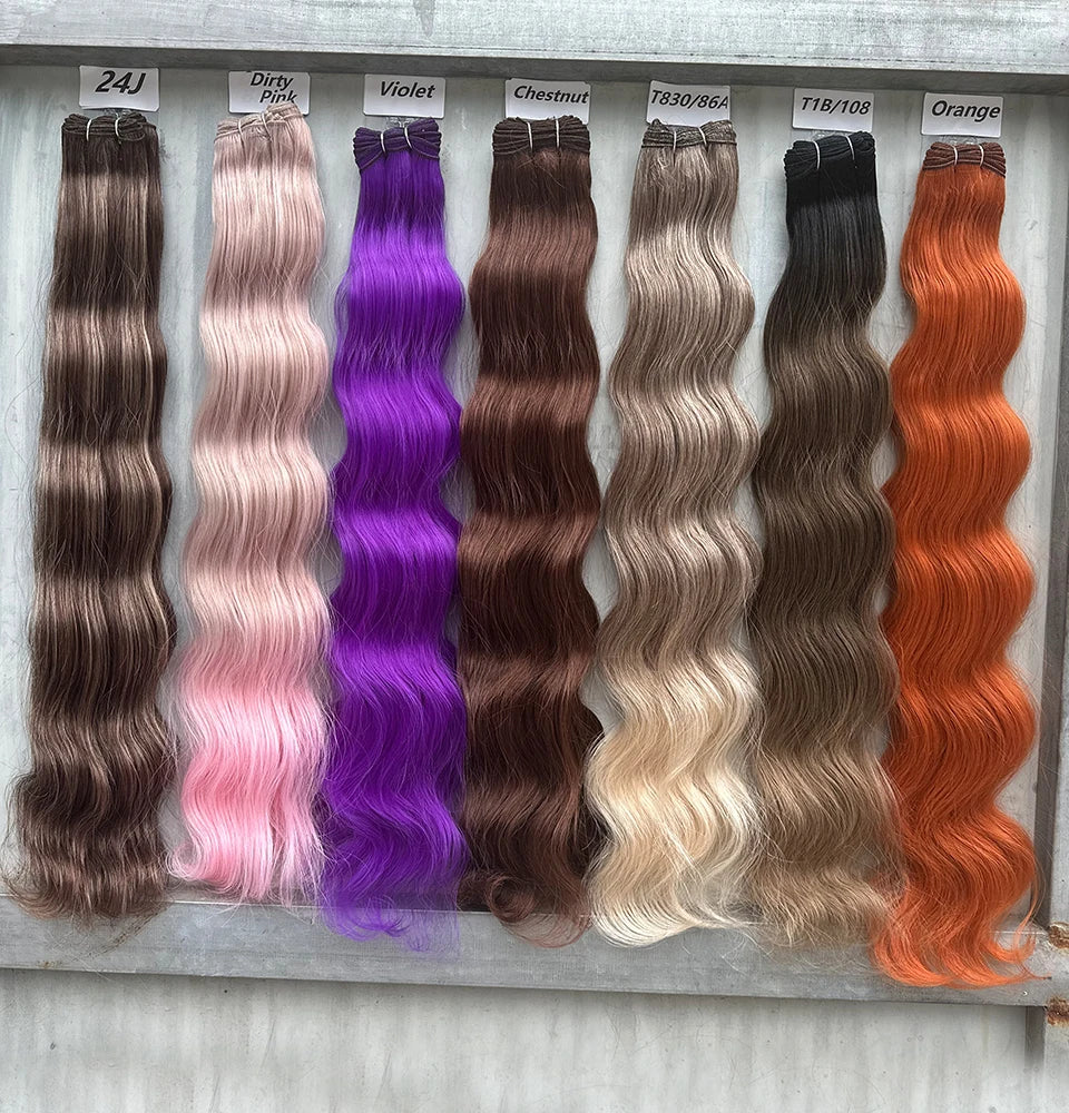 30Inches 200grams Orange Light Brown 12# M888# Body Wave Hair Weave Bundles Blond 27/613 White High Temperature Synthetic Hair