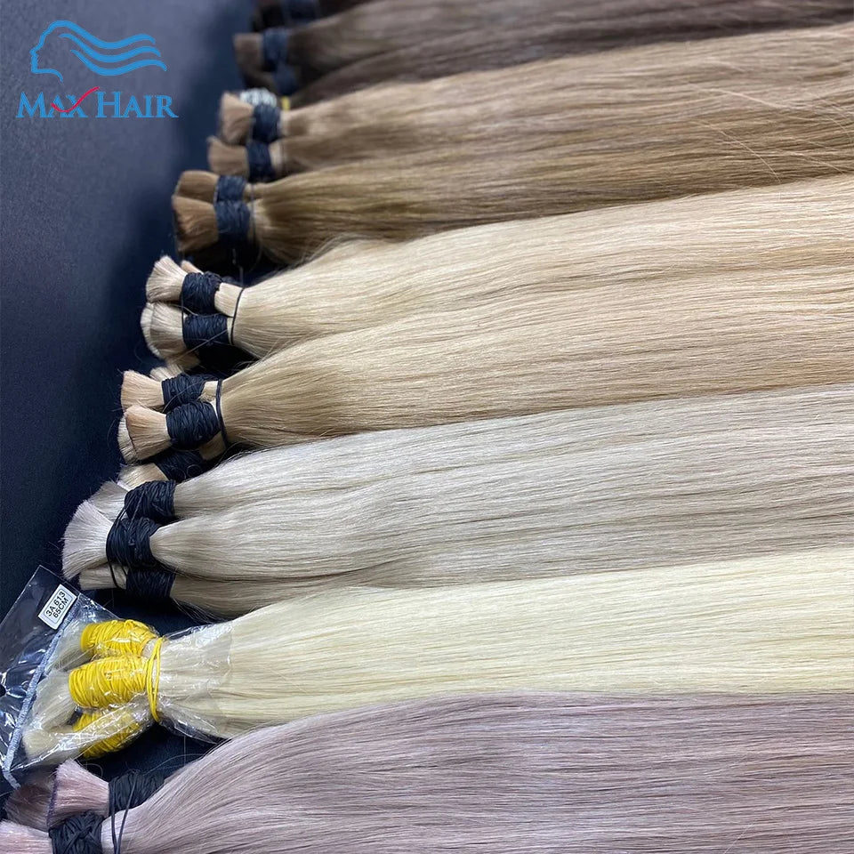 613 Striaght Human Hair No Weft 100% Virgin Bundles Highlight Original Bulk Extensions Russian Natural Unprocessed Blonde hair