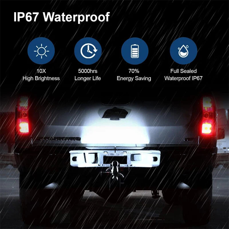 iJDM OEM-Fit Xenon White Full LED License Plate Light Assembly For Ford F150 F250 F350 F450 Ranger Raptor Explorer Sport Trac