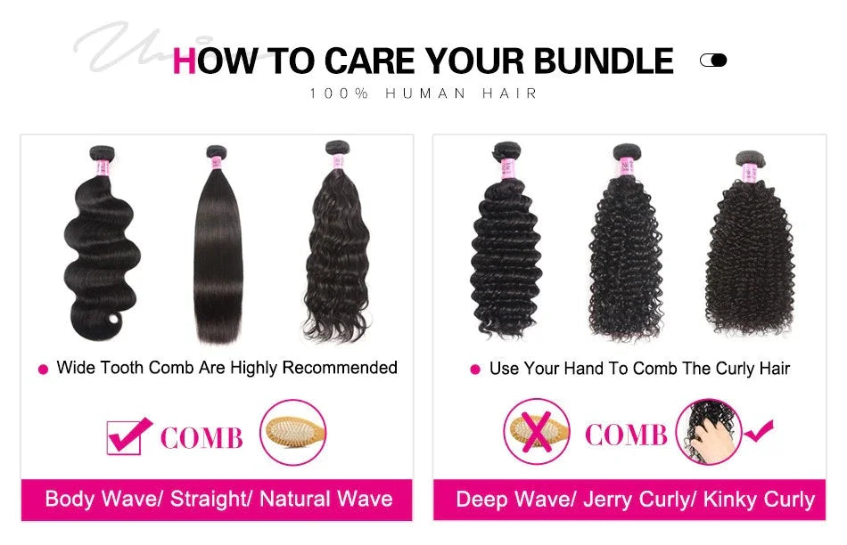 UNICE Hair Body Wave Bundles With 5X5 HD Lace Closure Human Hair Bundles With 4X4 Lace Closure 8-30 Inch Human Hair Weave Bundle