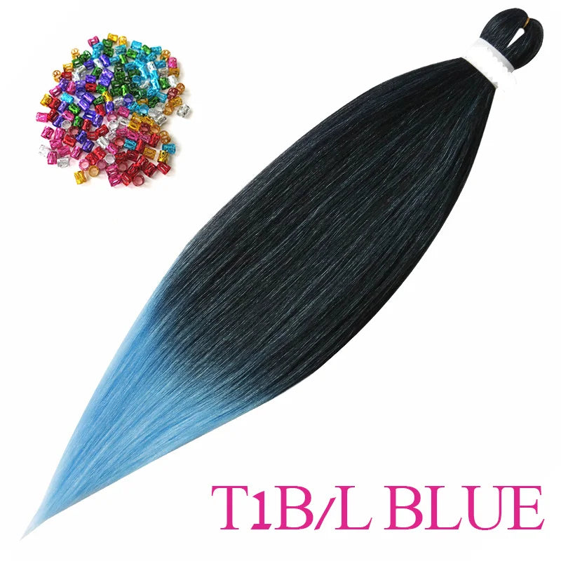 Easy Crochet Braids Ombre Hair Extensions Bundles Yaki Straight EZ Braiding Pre Stretched Synthetic Braid For African Women 6pcs