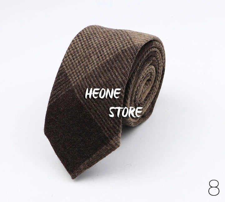 Thick Cashmere Wool Gentleman Solid Color Necktie 7CM Formal Wedding Party Europen Style Red Brown Green Gray Clothing Tie Gift