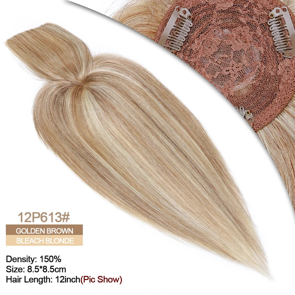 Rich Choices Women Topper 8.5x8.5cm Hair Toppers Natural Hair Clip In Wigs 100% Human Hair For Women Hairpiece