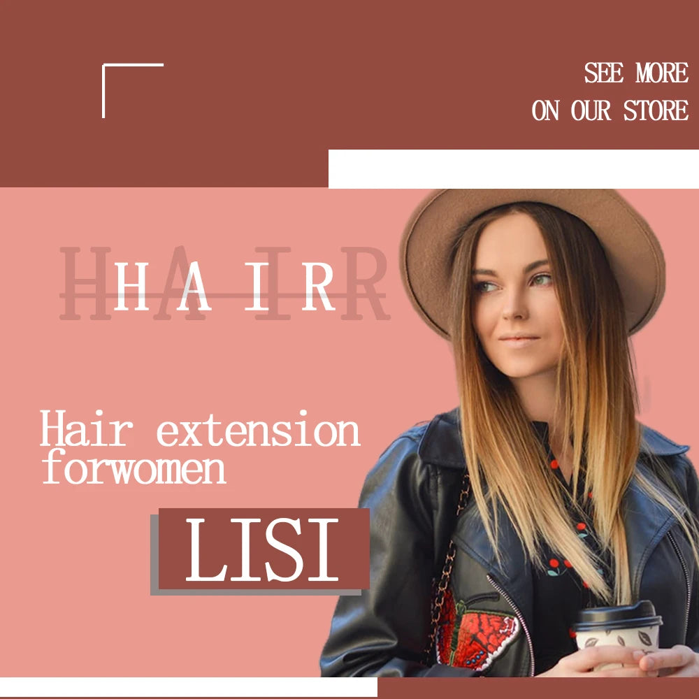 LISI GIRL Synthetic 34" 22" Long Straight Ribbon Fake Ponytails Clip on Hair Tail Extensions Black Hair Pieces With Hairpins
