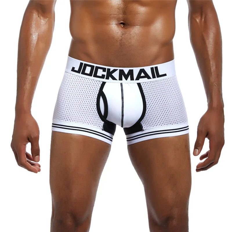 JOCKAMIL cotton mesh men's underwear fashion low-waist briefs shorts sports casual boxer trunks