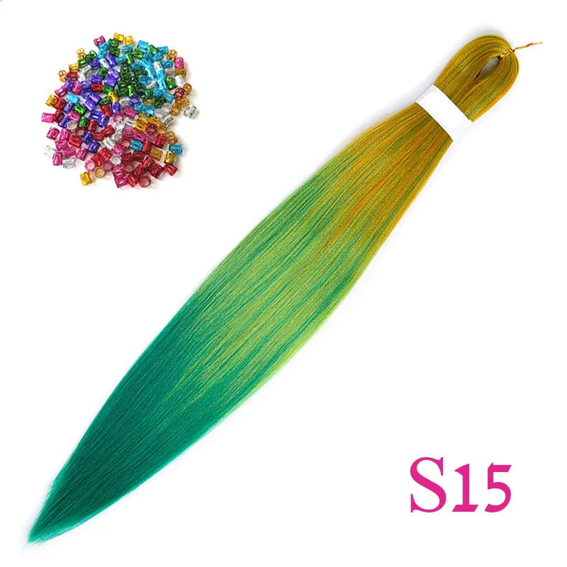 Easy Crochet Braids Ombre Hair Extensions Bundles Yaki Straight EZ Braiding Pre Stretched Synthetic Braid For African Women 6pcs