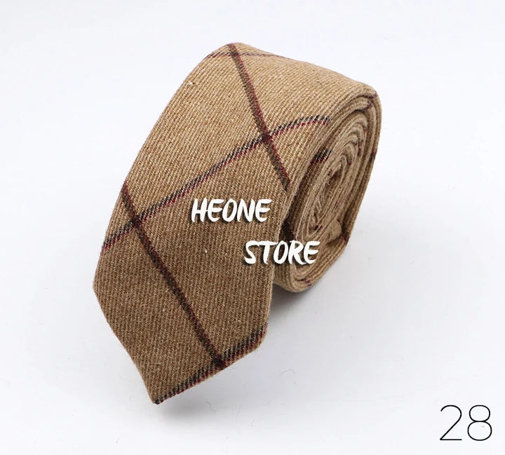 Thick Cashmere Wool Gentleman Solid Color Necktie 7CM Formal Wedding Party Europen Style Red Brown Green Gray Clothing Tie Gift