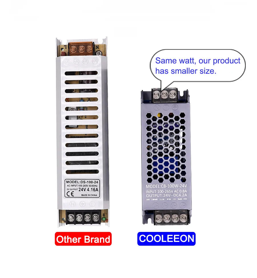 AC/DC 12V 24V Transformer 60W 100W 200W 300W 400W 500W LED Driver Power Supply Super Thin A/D Converter for LED Strip Light Bulb