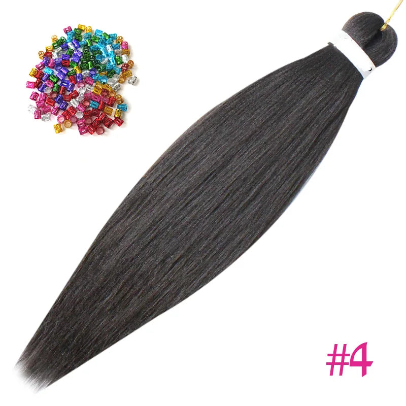 Easy Crochet Braids Ombre Hair Extensions Bundles Yaki Straight EZ Braiding Pre Stretched Synthetic Braid For African Women 6pcs