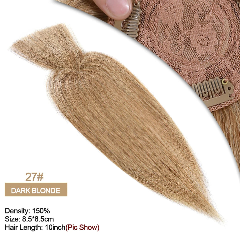 Rich Choices Women Topper 8.5x8.5cm Hair Toppers Natural Hair Clip In Wigs 100% Human Hair For Women Hairpiece