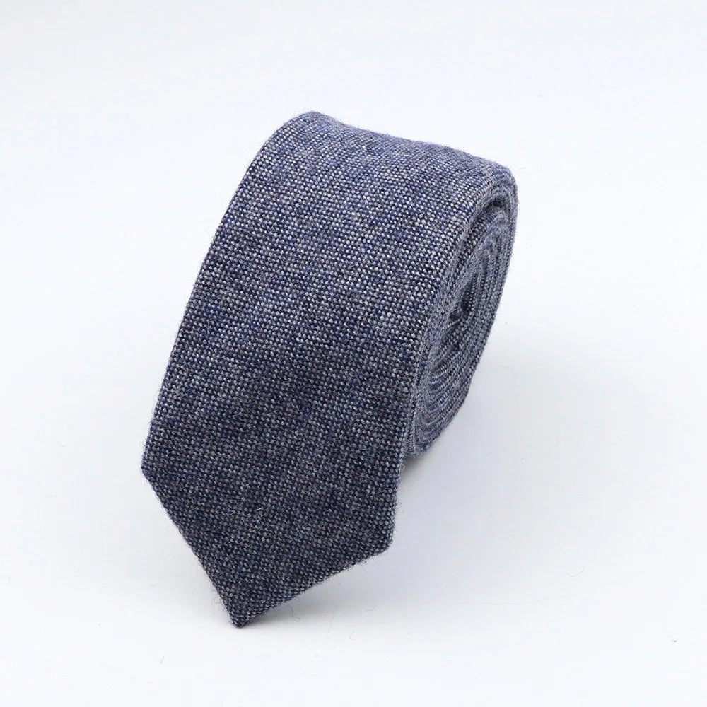 Thick Cashmere Wool Gentleman Solid Color Necktie 7CM Formal Wedding Party Europen Style Red Brown Green Gray Clothing Tie Gift