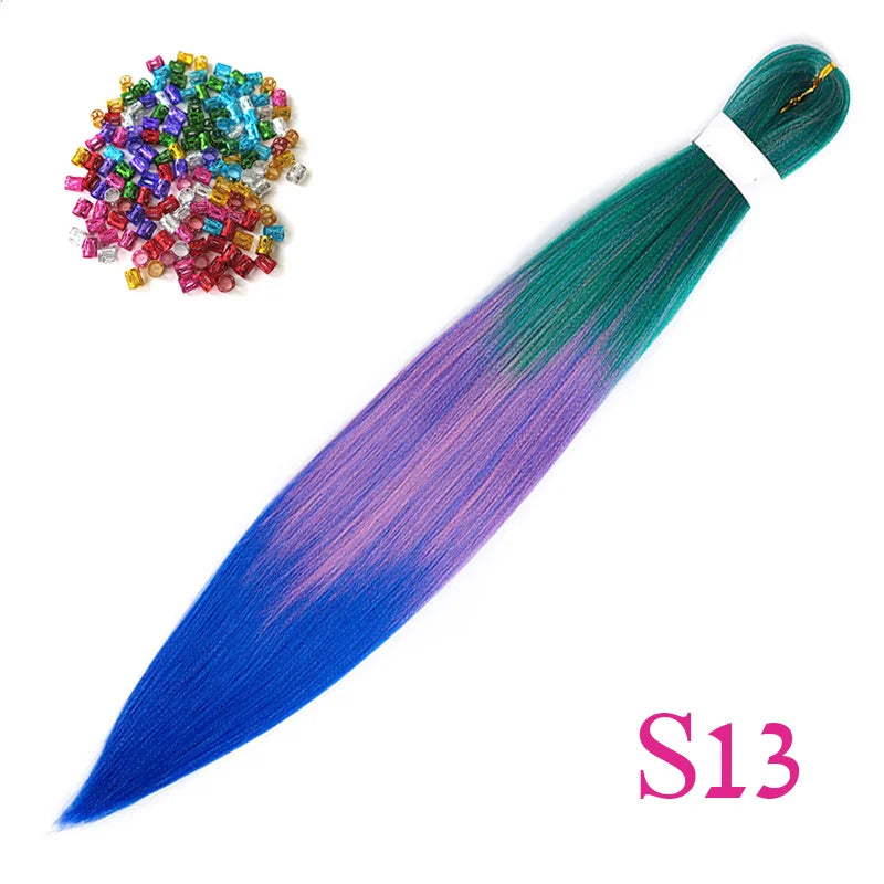Easy Crochet Braids Ombre Hair Extensions Bundles Yaki Straight EZ Braiding Pre Stretched Synthetic Braid For African Women 6pcs