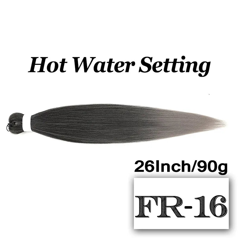 Pre-stretched Braiding Hair 26Inch 90G Synthetic Jumbo Hair Extensions for Crochet Braids DIY Pink Peach Red Yellow Fake Hair