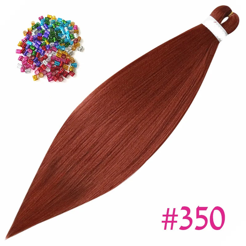 Easy Crochet Braids Ombre Hair Extensions Bundles Yaki Straight EZ Braiding Pre Stretched Synthetic Braid For African Women 6pcs