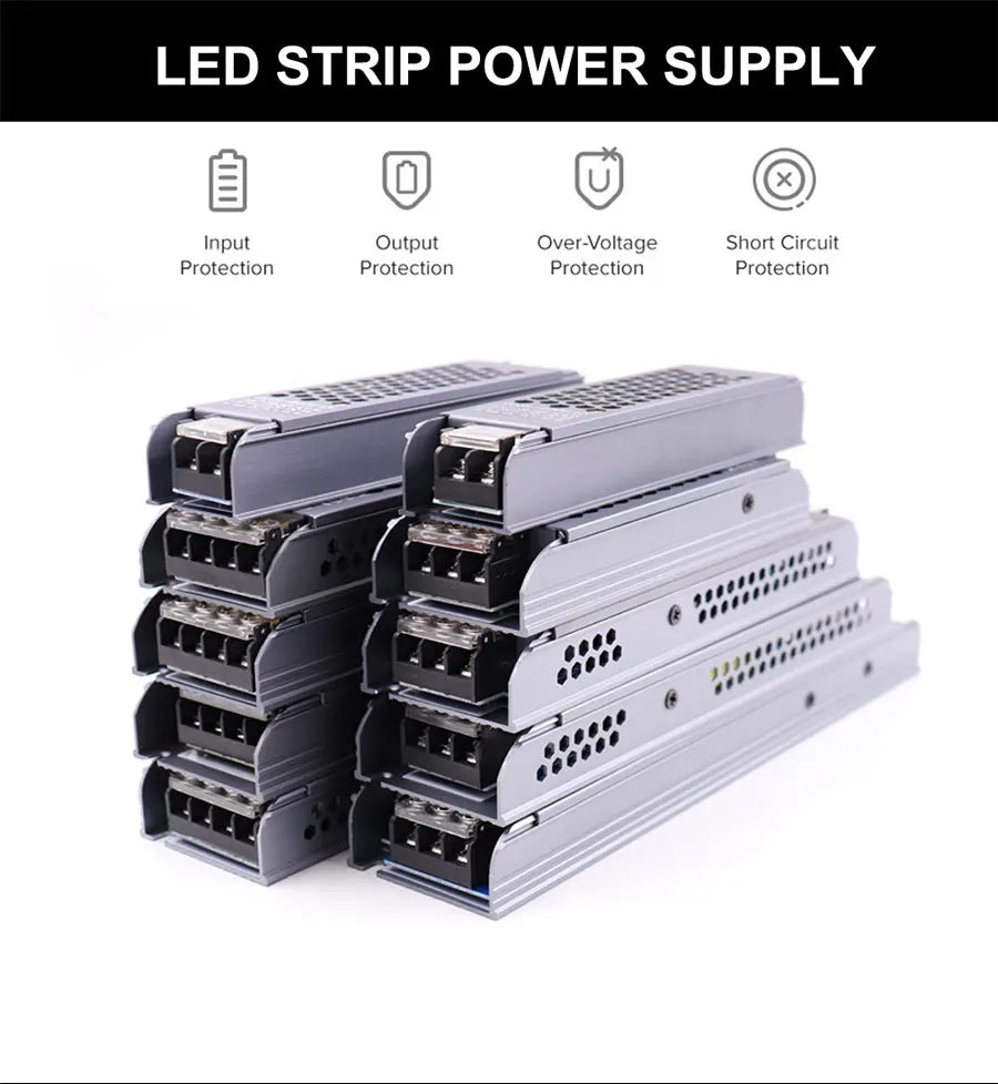 AC/DC 12V 24V Transformer 60W 100W 200W 300W 400W 500W LED Driver Power Supply Super Thin A/D Converter for LED Strip Light Bulb