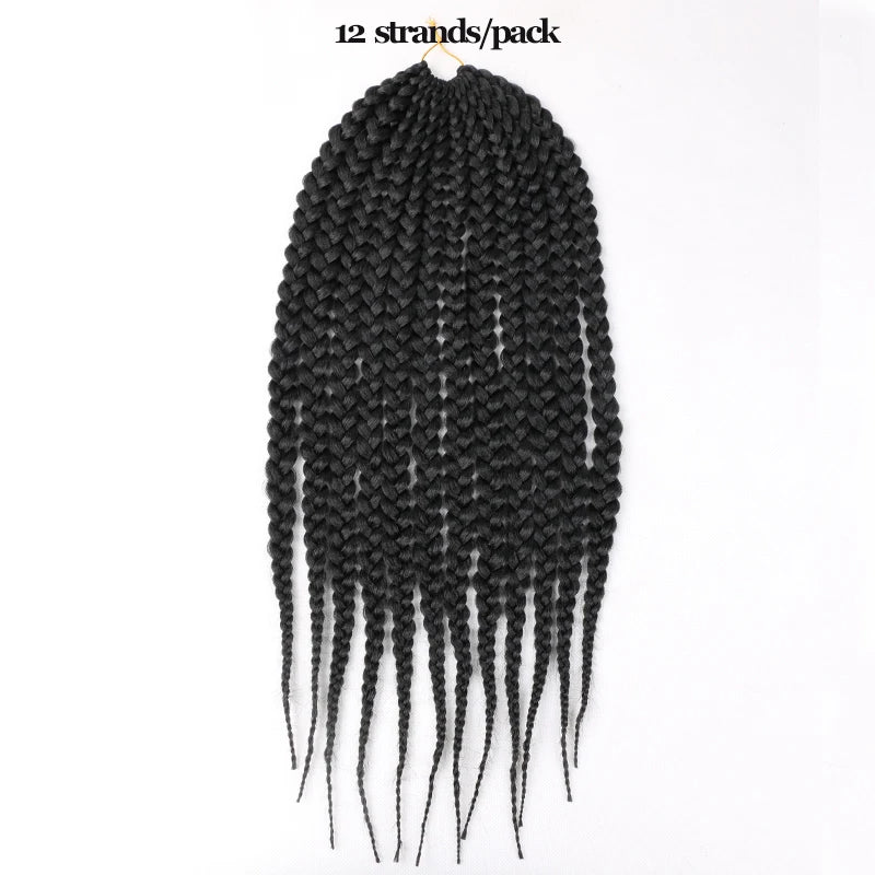 Full Star Box Braids Synthetic Hair 12" 18" 22" Crochet Braids Style Black Burgundy Brown for Africa America Women Crochet Hair