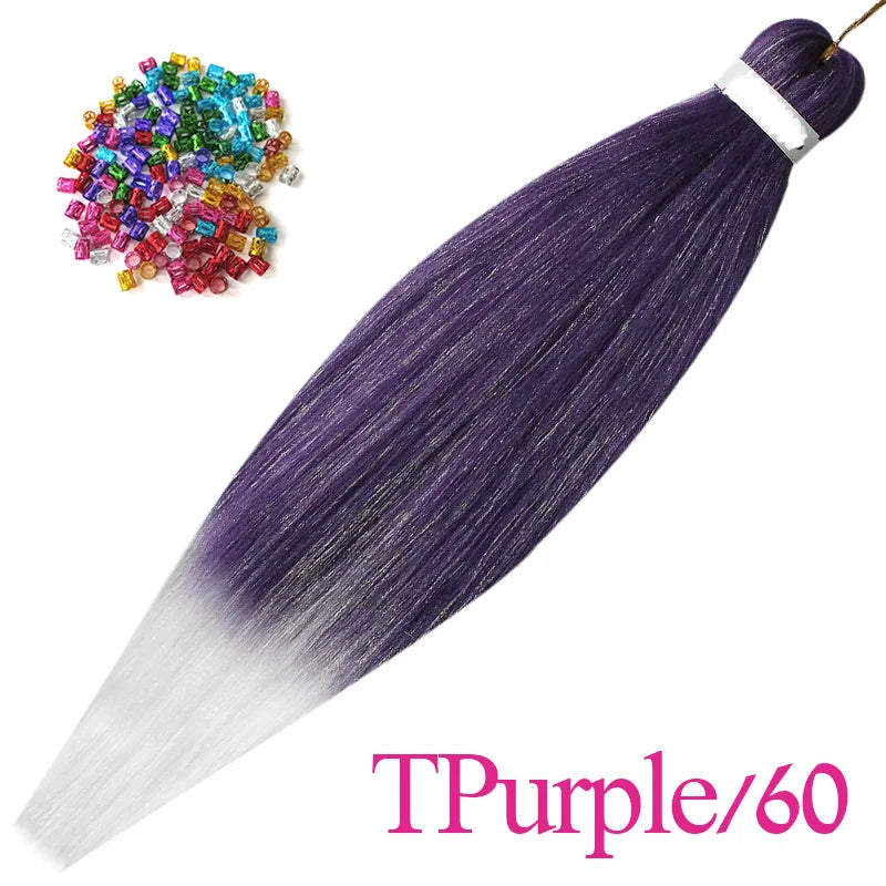 Easy Crochet Braids Ombre Hair Extensions Bundles Yaki Straight EZ Braiding Pre Stretched Synthetic Braid For African Women 6pcs