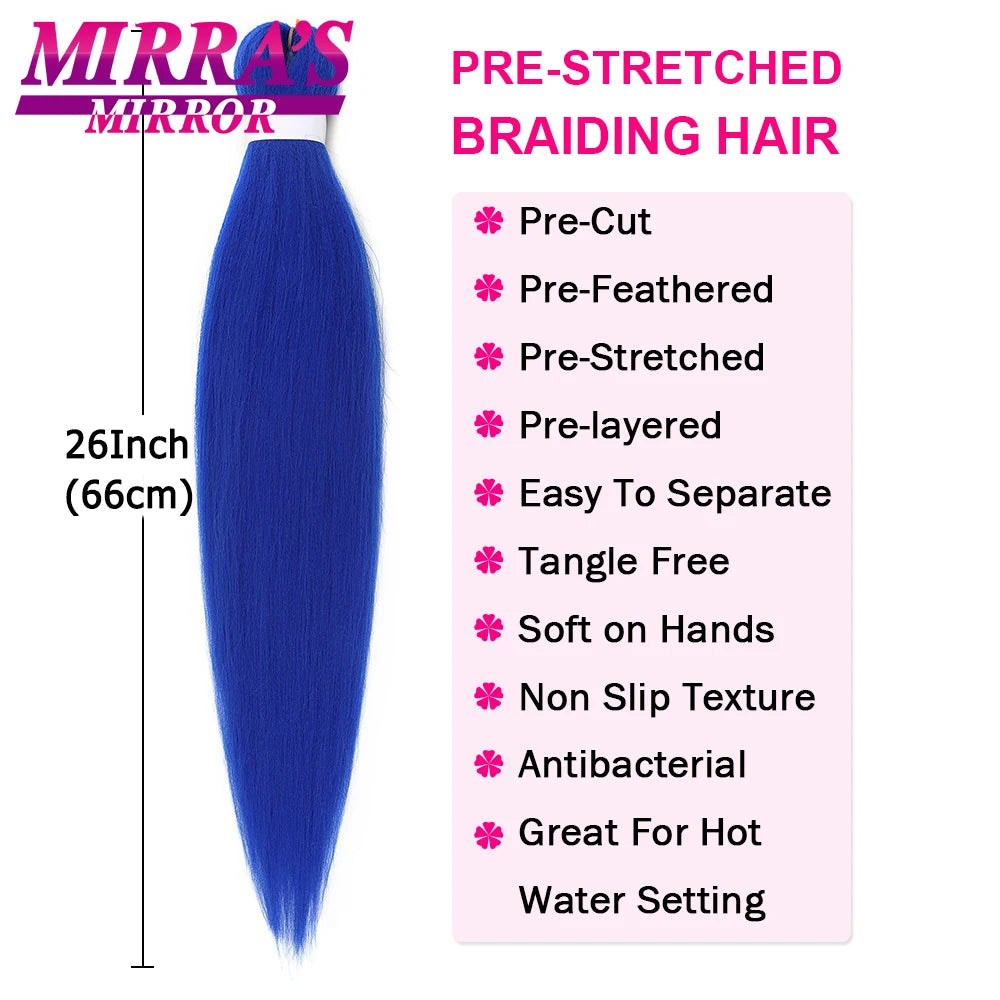 Pre-stretched Braiding Hair 26Inch 90G Synthetic Jumbo Hair Extensions for Crochet Braids DIY Pink Peach Red Yellow Fake Hair