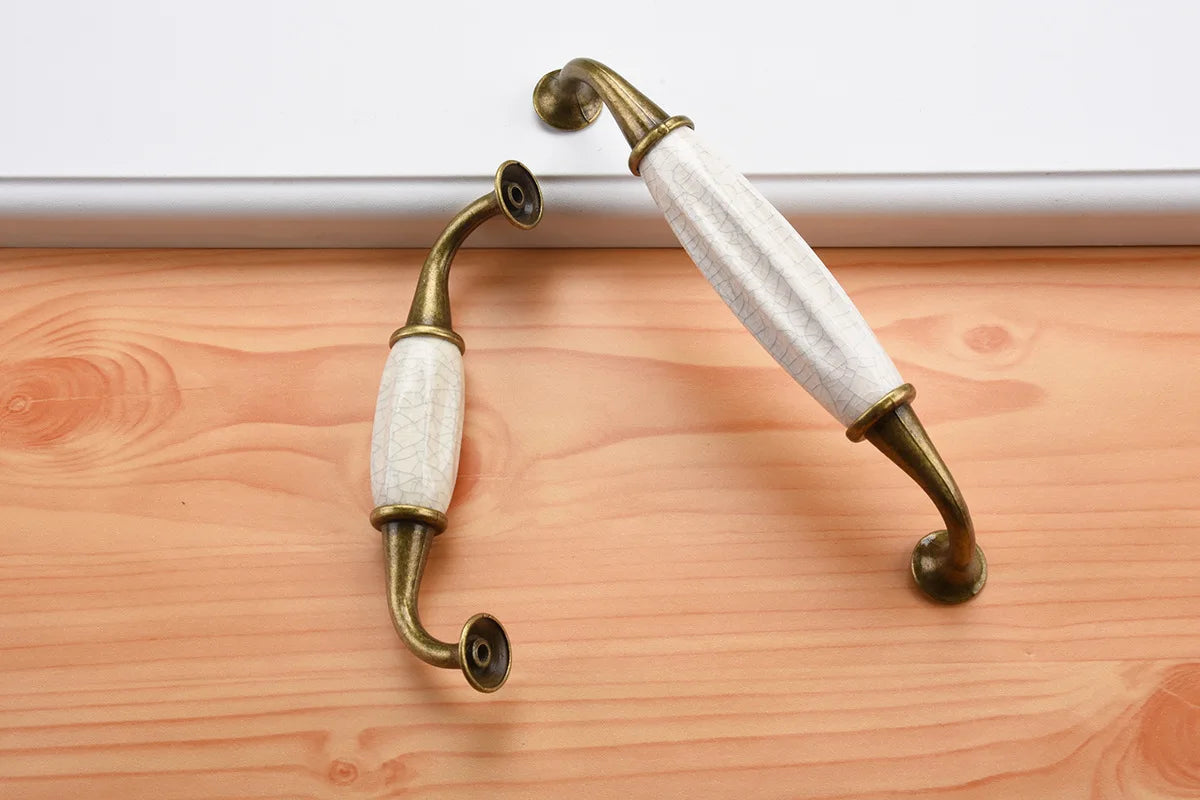Cabinet Ceramic Black White Handle European Aluminum Wardrobe Door Handle Drawer Modern Minimalist Handle Furniture Hardware