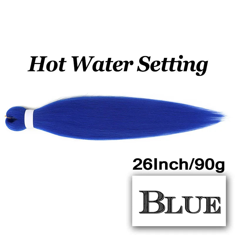 Pre-stretched Braiding Hair 26Inch 90G Synthetic Jumbo Hair Extensions for Crochet Braids DIY Pink Peach Red Yellow Fake Hair