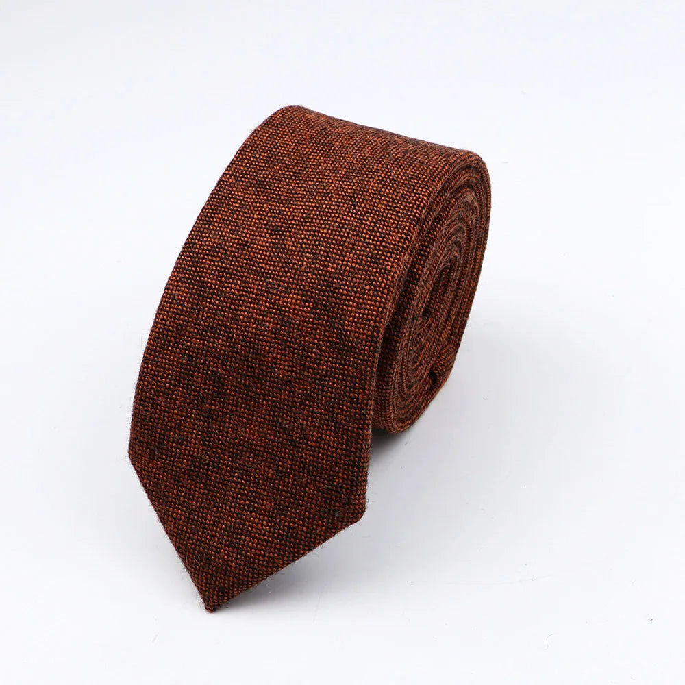 Thick Cashmere Wool Gentleman Solid Color Necktie 7CM Formal Wedding Party Europen Style Red Brown Green Gray Clothing Tie Gift